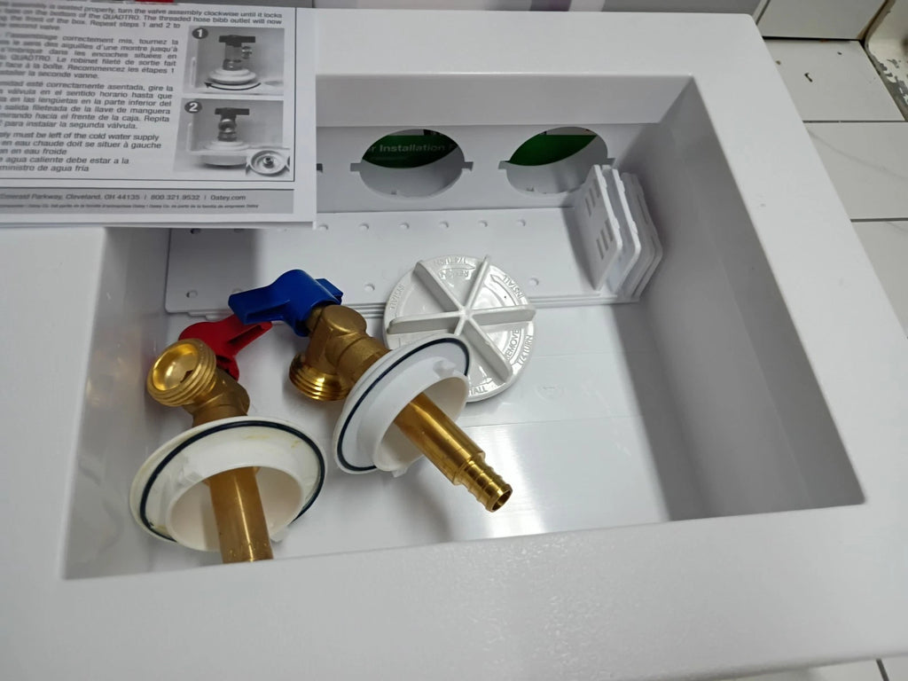 (2 Pack) Oatey Quadtro 38528 Washing Machine Outlet Box With PEX Crimp Valves OB