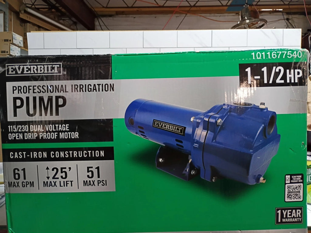 Everbilt 1-1/2 HP Cast Iron Lawn Irrigation Pump HDLS15. FOR PARTS
