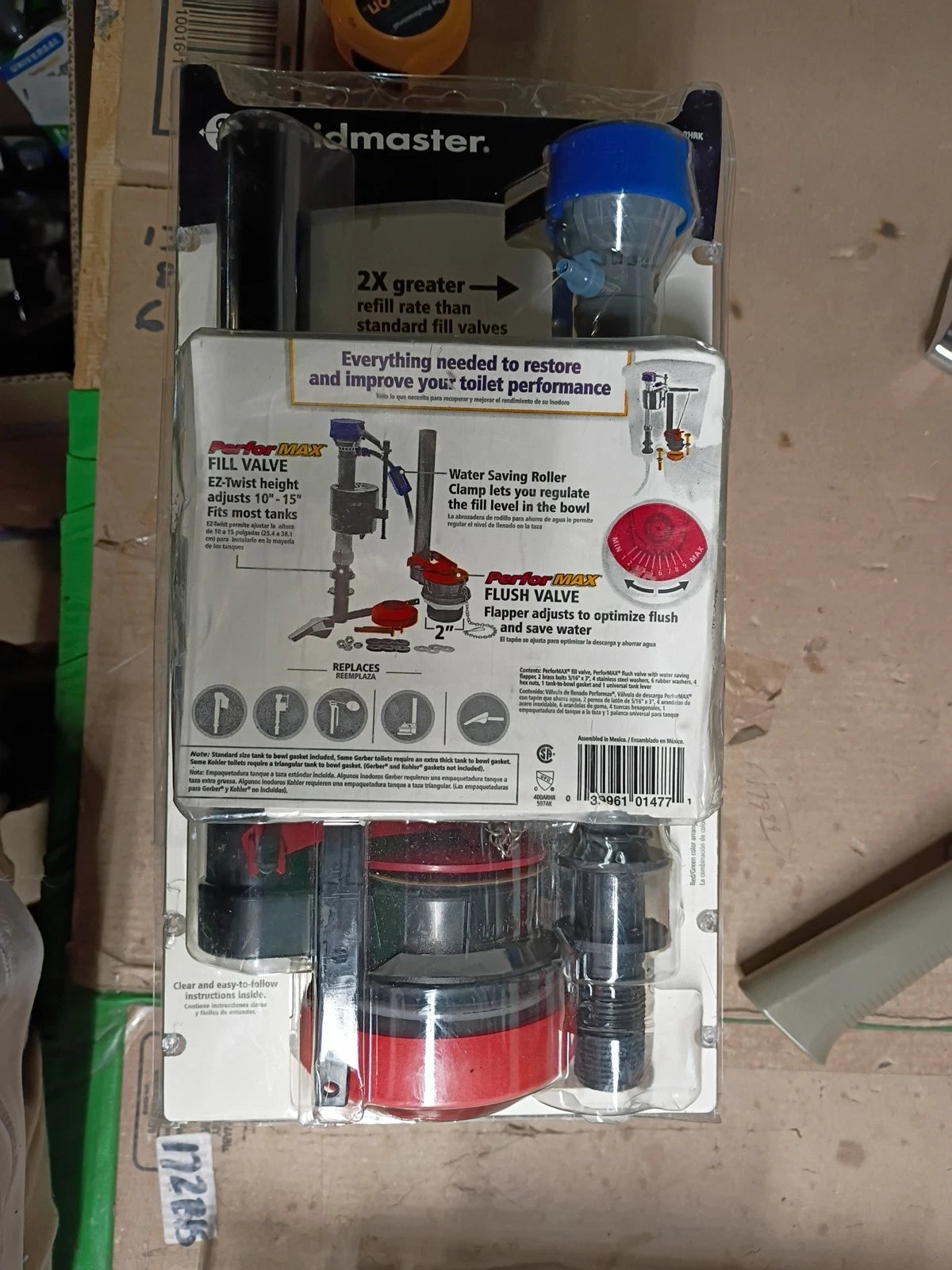 11pk Fluidmaster 400ARHRK Universal Complete Toilet Repair Kit 10" H Open Box