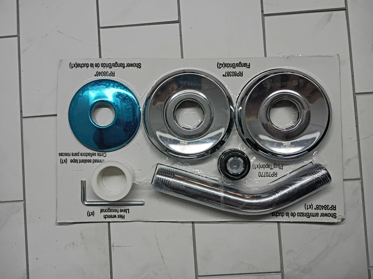 Glacier Bay Repair Kit Tub & Shower Faucet Hardware Accessories in Chrome New OB