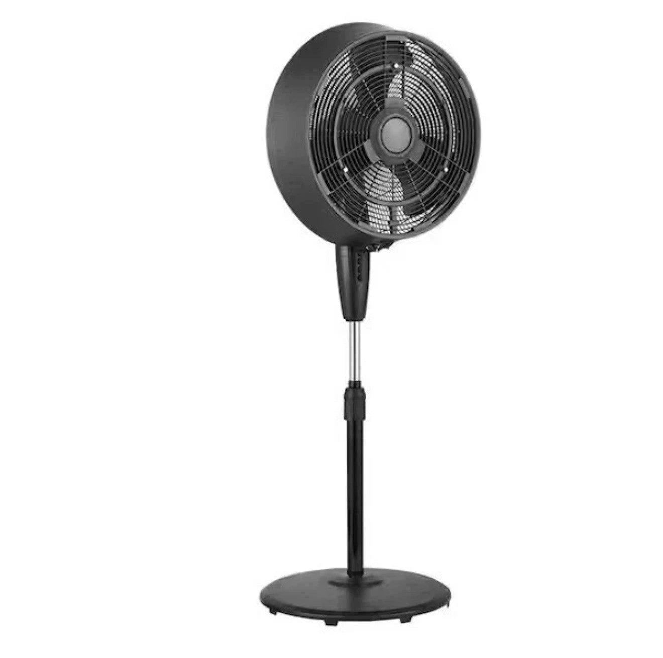 Pelonis 18 in. 3-Speed Outdoor Misting Pedestal Fan 1600 CFM Black.