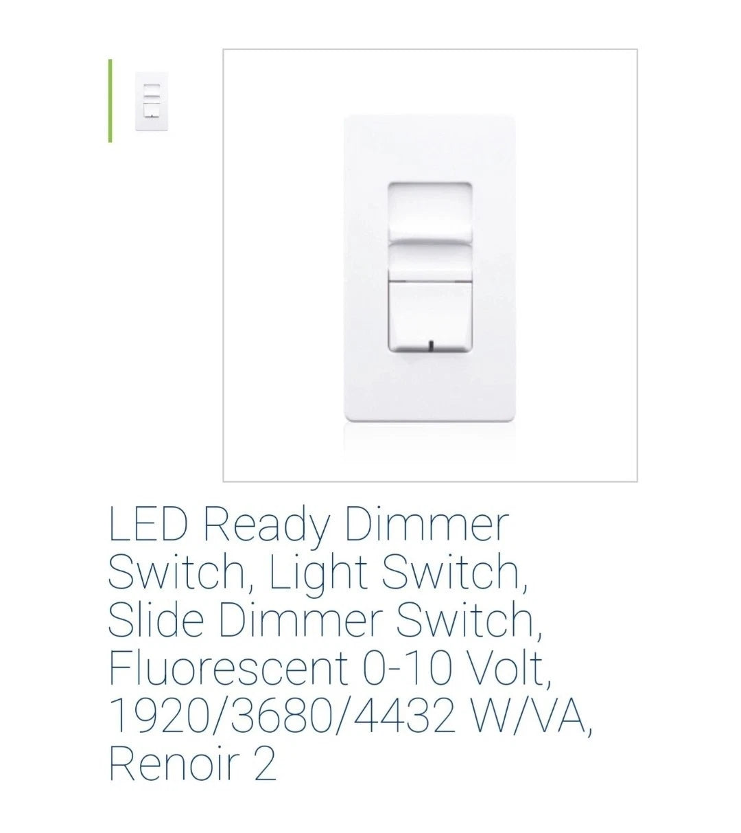 3pck Leviton Renoir II Master Dimmer LED/Fluorescent 16A White AWSMT-7DW