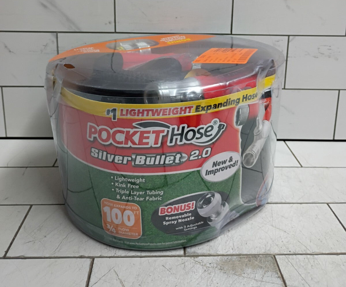 Pocket Hose Silver Bullet 2.0 3/4 in. D X 100ft. L Medium Duty Expandable