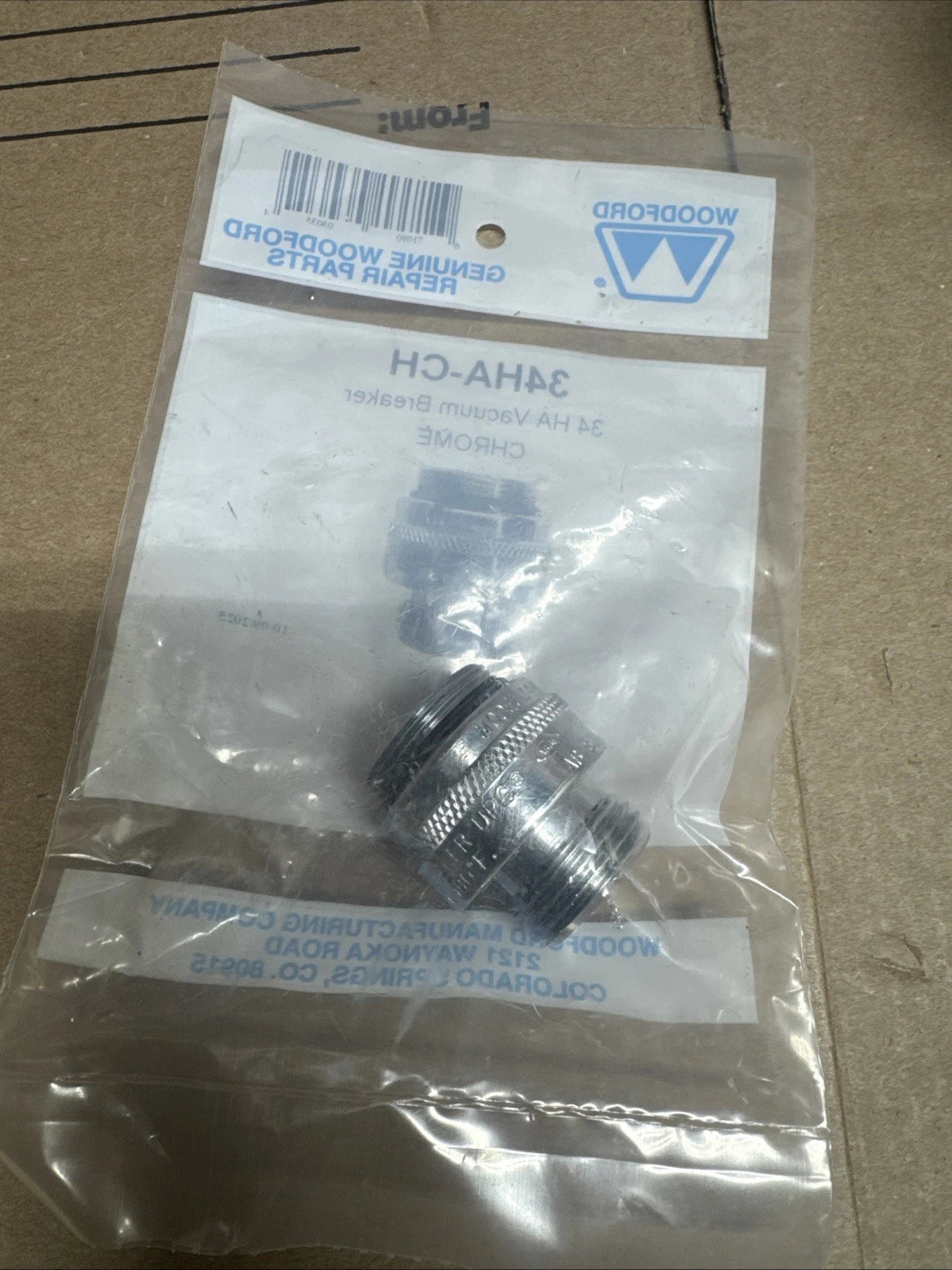 Woodford 34HA Chrome Vacuum Breaker
