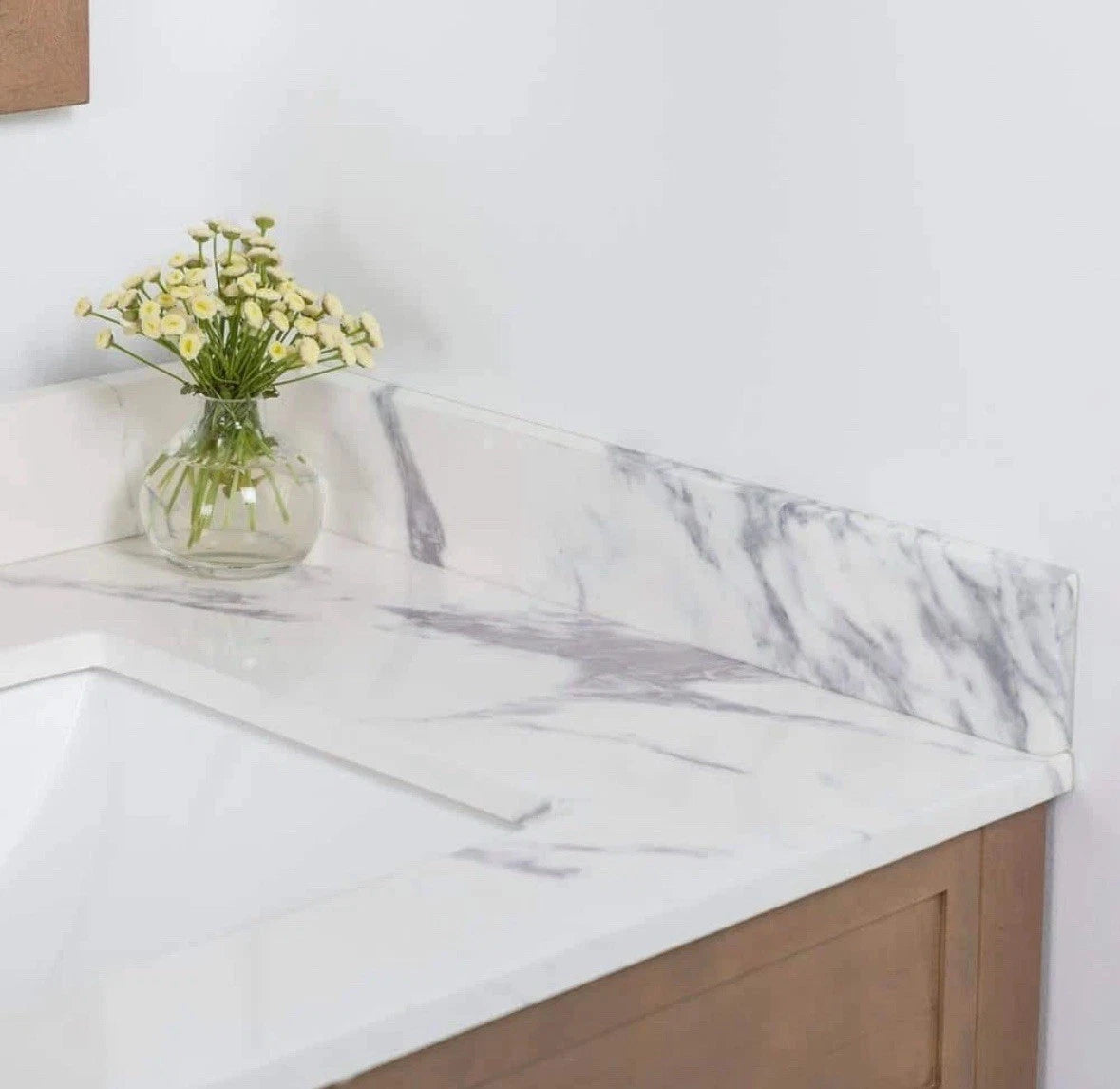 Home Decorators 21inch Stone Effects Cultured Marble Side Splash in Toscana
