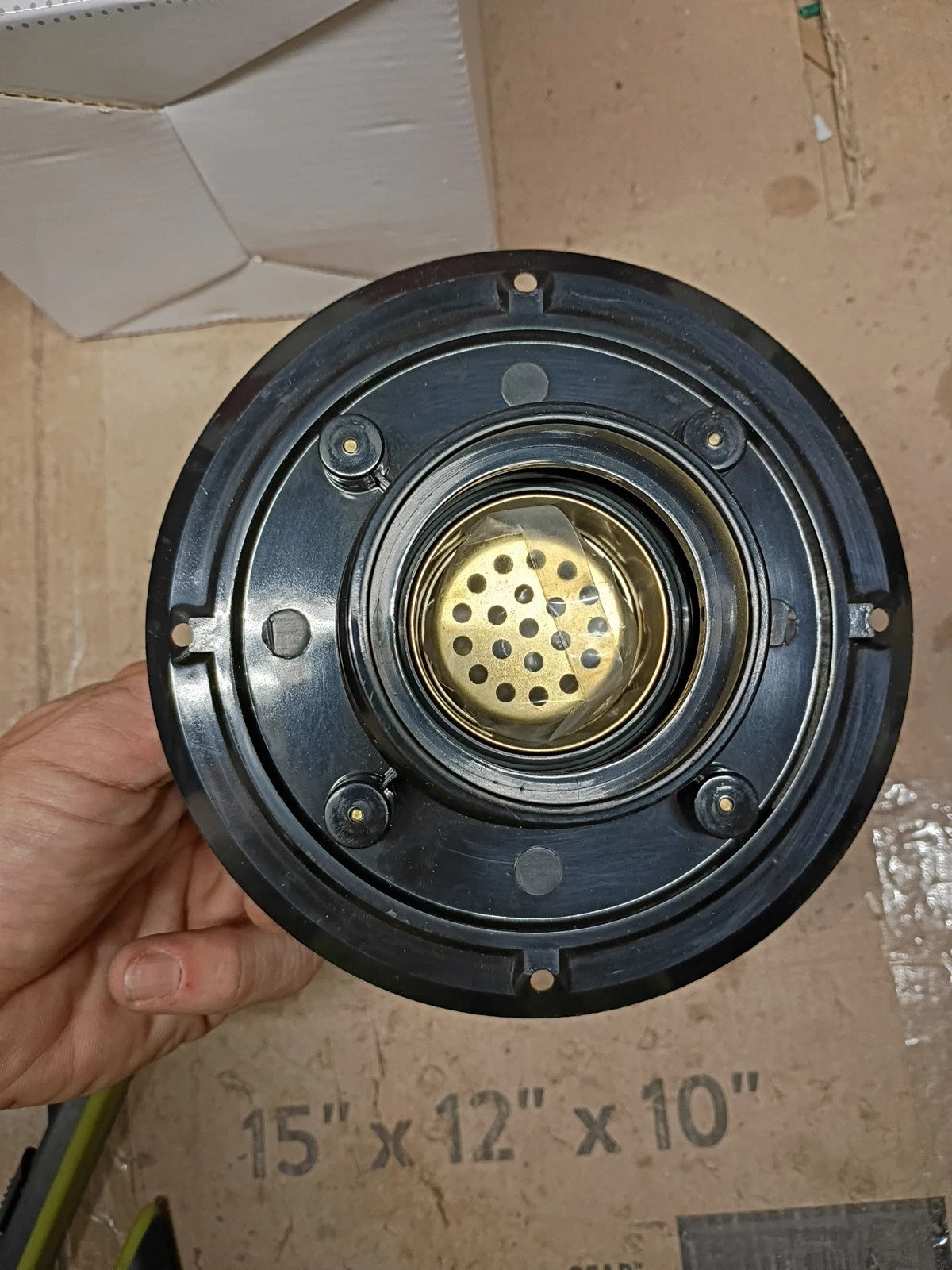 4 Inch Shower Floor Drain with Flange Square Shower Drain with Hair Straine, OB,