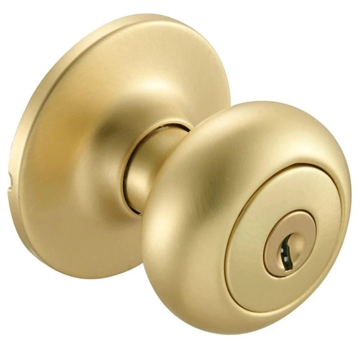 LOT OF 2 Design House Cambridge Keyed Entry Brass Door Knob in Satin Gold