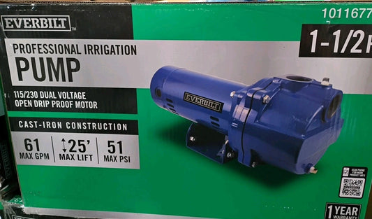 Everbilt 1-1/2 HP Cast Iron Lawn Irrigation Pump 115 /230 Dual Voltage FOR PARTS