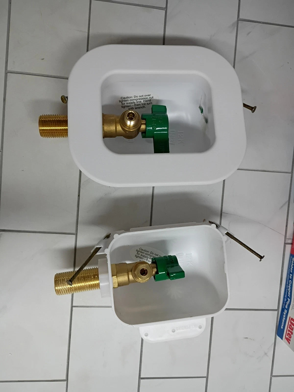 2pk Oatey I2K 39130 Quarter Turn Ice Maker Outlet Box Open Box