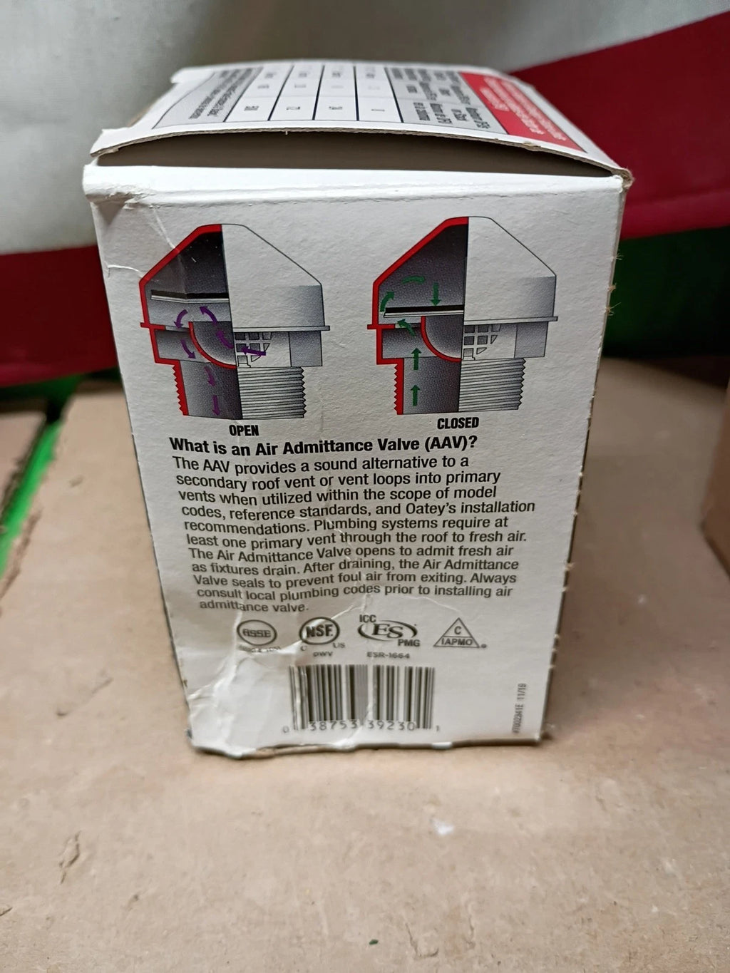 8pk Oatey 39230 Sure-Vent Air Admittance Valve PVC 1-1/2 39230 New Open Box