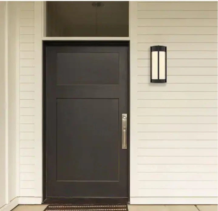 Cedar Lane Matte Black Outdoor Line Voltage Hardwired Porch Light Wall Sconce OB