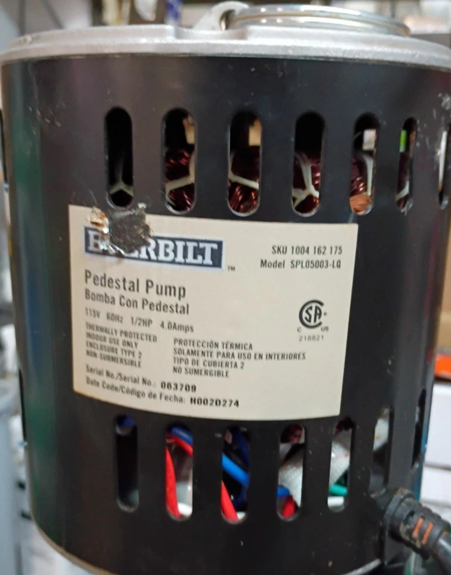 Everbilt 1/2 HP Stainless Steel and Cast Iron Pedestal Sump Pump READ DESCRIPTIO