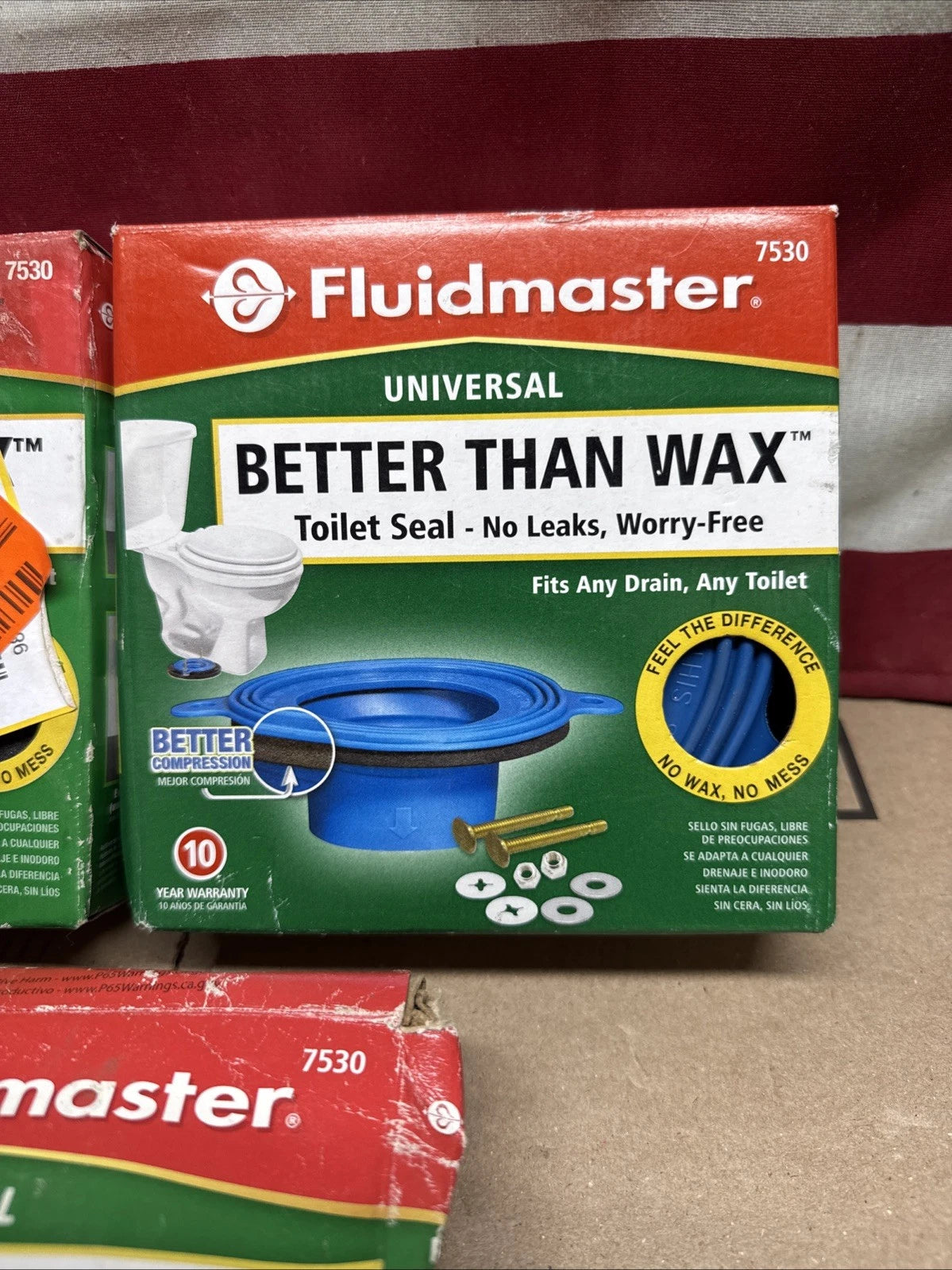 5pk Fluidmaster, Universal Better Than Wax Toilet Seal 7530, OB.
