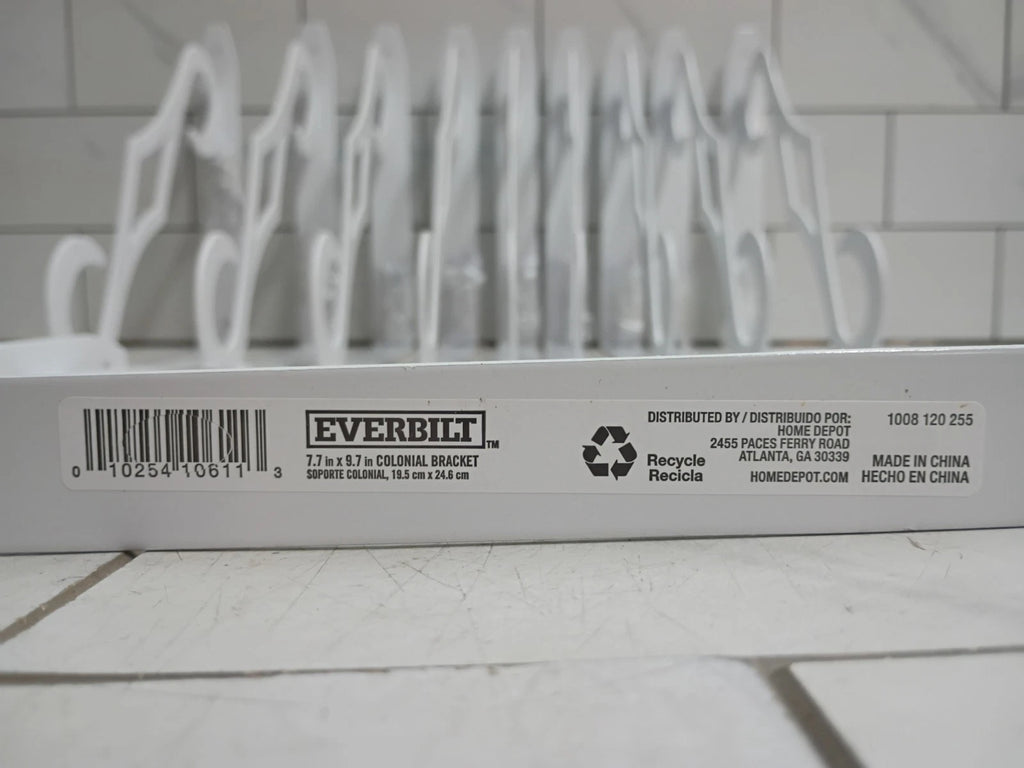 (10 pack) Everbilt colonial 9.7in x 7.7in decorative shelf bracket white 50lbs