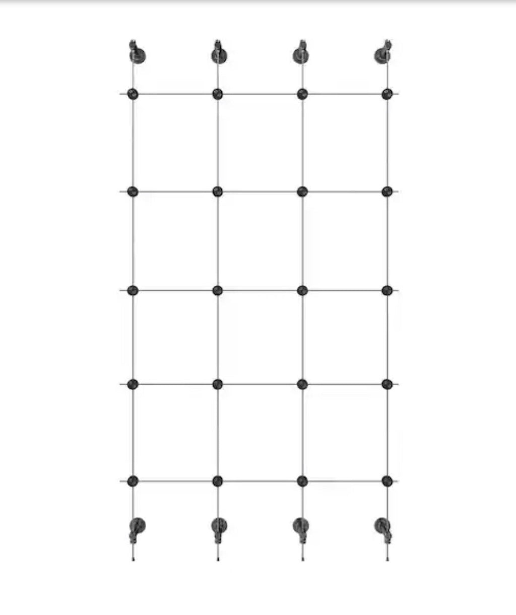 Jakob Rope System GreenKit-4 80 in. x 38 in. Stainless Steel Wall Mount Trellis