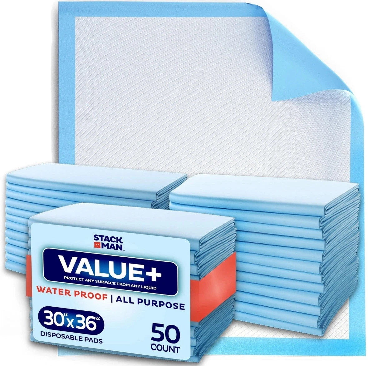 Chucks Pads Disposable 30x36 Underpads [50-Pack] Incontinence Chux Pads Absor...