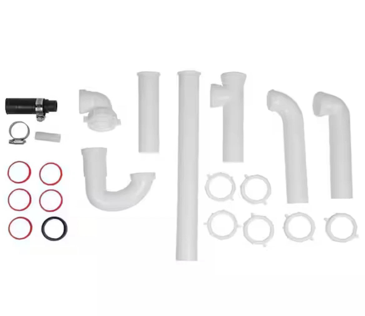 5-PACK PF WaterWorks PF0989 Garbage Disposal Installation Kit, Tubular PVC White
