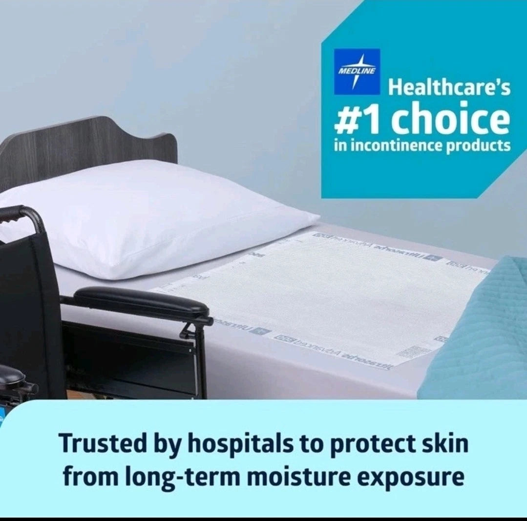 Medline Ultrasorbs Premium Disposable Underpads Large Bed Pads 25 qt 30 x 36in.