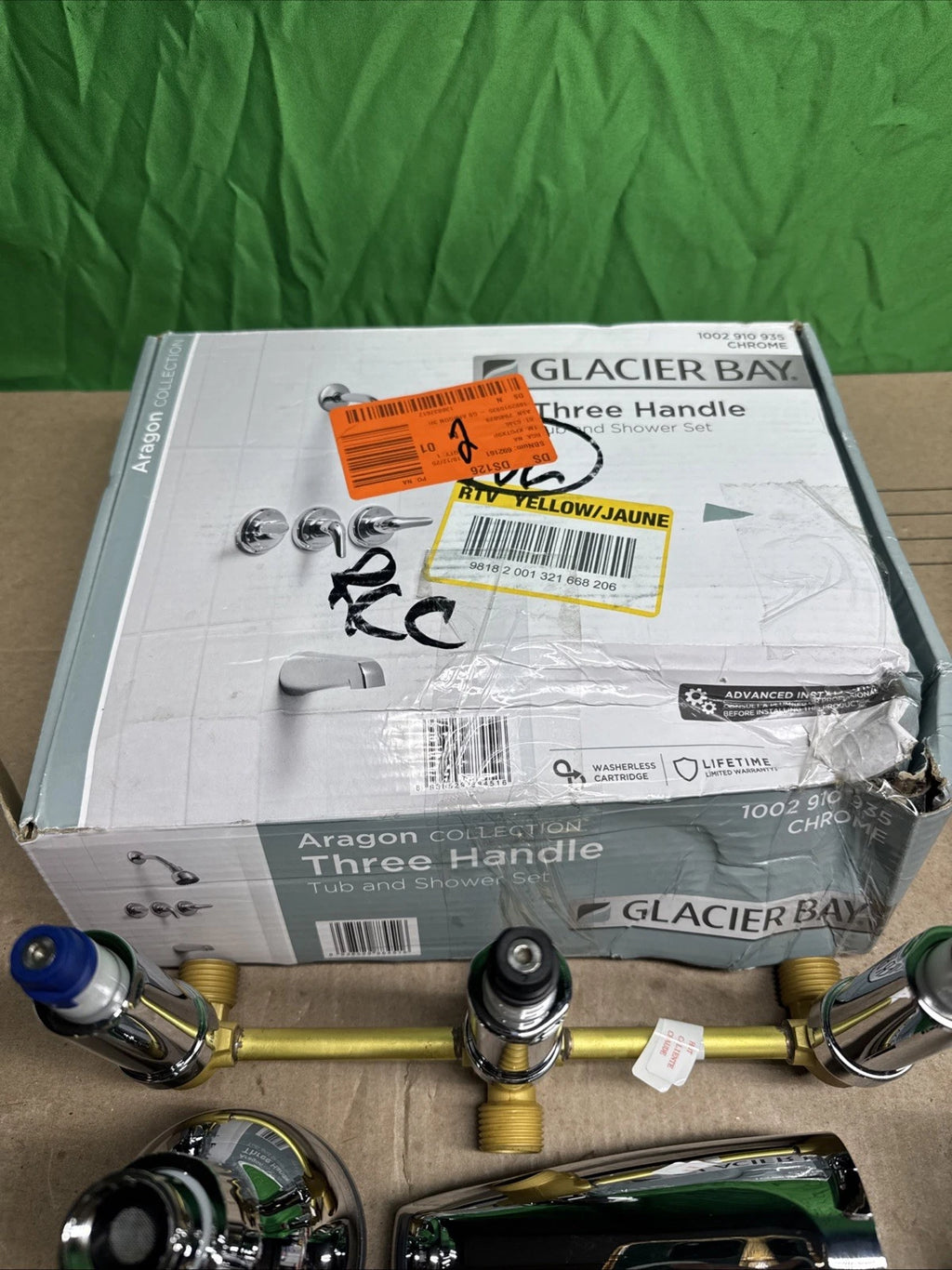 Glacier Bay Aragon 3-Handle 1-Spray Tub and Shower Faucet Chrome Valve C2