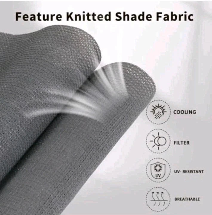Outdoor Sunshade Roller Shade 5'W x 8'H (60" Wx96 H), 60"W x 96"H Dark Grey. OB