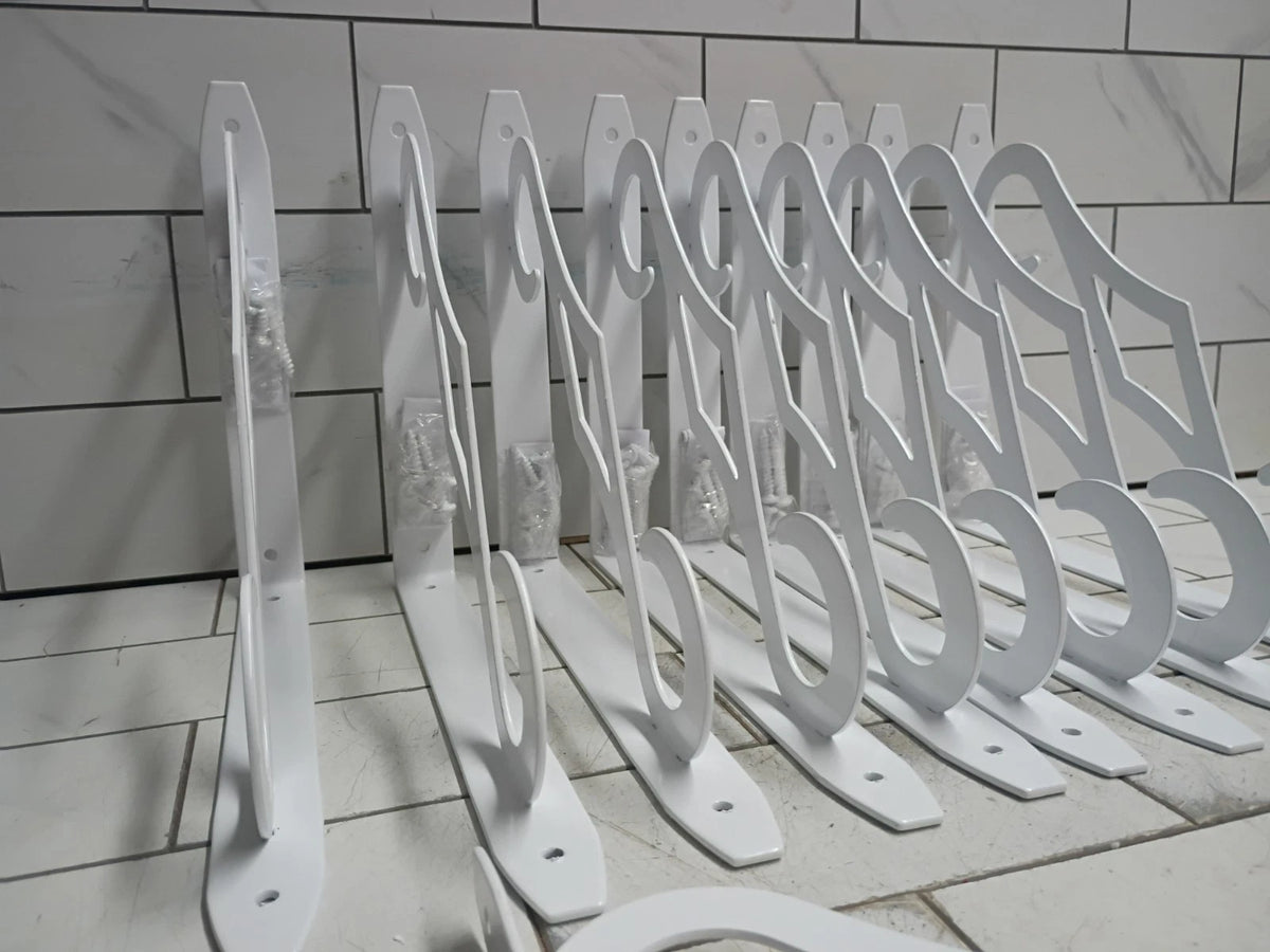 (10 pack) Everbilt colonial 9.7in x 7.7in decorative shelf bracket white 50lbs