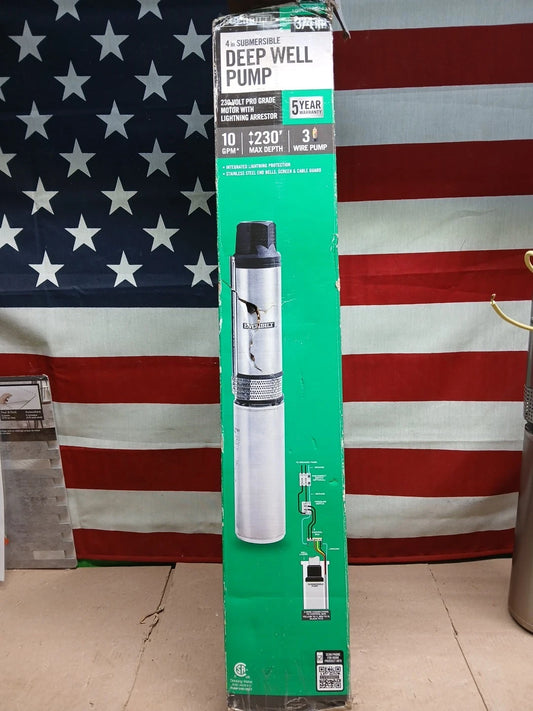 Everbilt 3/4hp Pro Grade 3-Wire 4 In Submersible Deep Well Pump 230v New OB