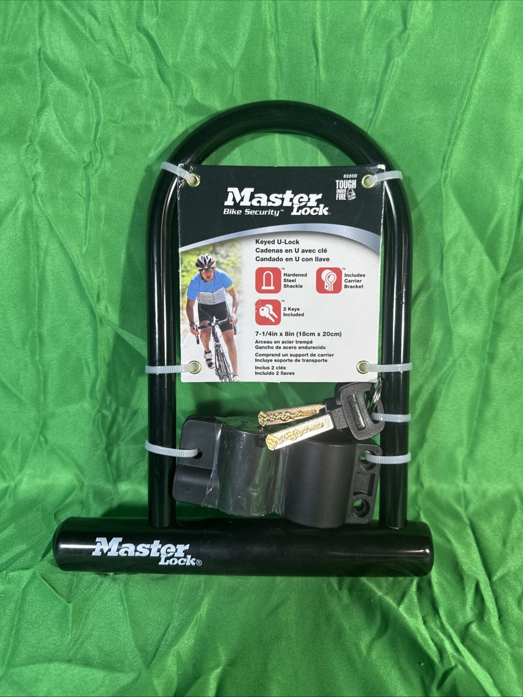 Master Lock Bicycle Security Hardened Steel U-Lock + Carrier Bracket Black New