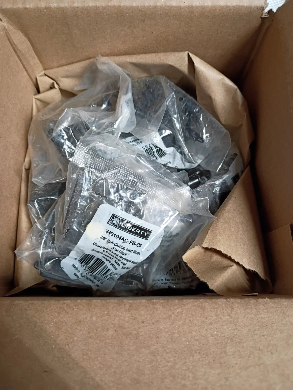 (20Pk) Liberty H0104AC-FB-03 Self Closing Insert Hinge Flat Black.