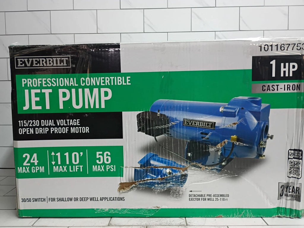 Everbilt HDCWJ10 1 HP Professional Convertible Jet Pump NEW OPEN BOX