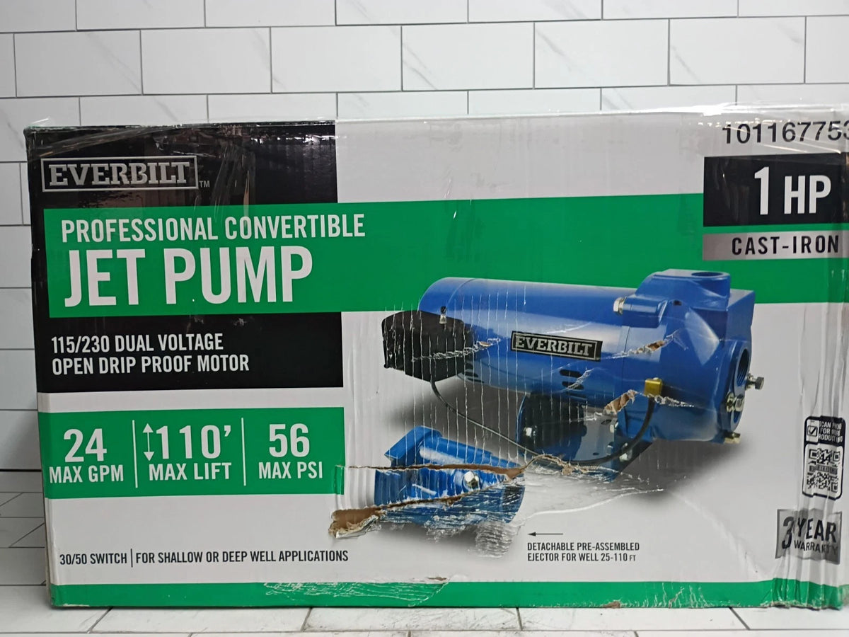 Everbilt HDCWJ10 1 HP Professional Convertible Jet Pump NEW OPEN BOX