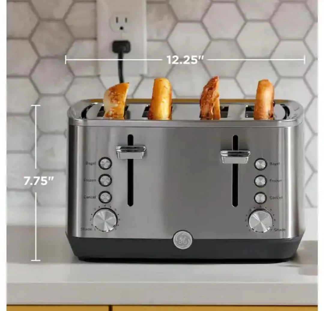 GE 4-Slice Toaster, Stainless Steel Toaster with Wide Slots New No Original Box