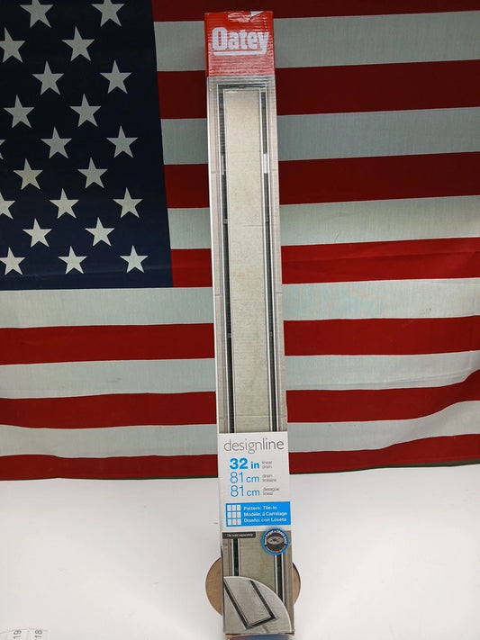 Oatey Designline 32 Stainless Steel Linear Shower Drain w/ Tile-In Drain Cover