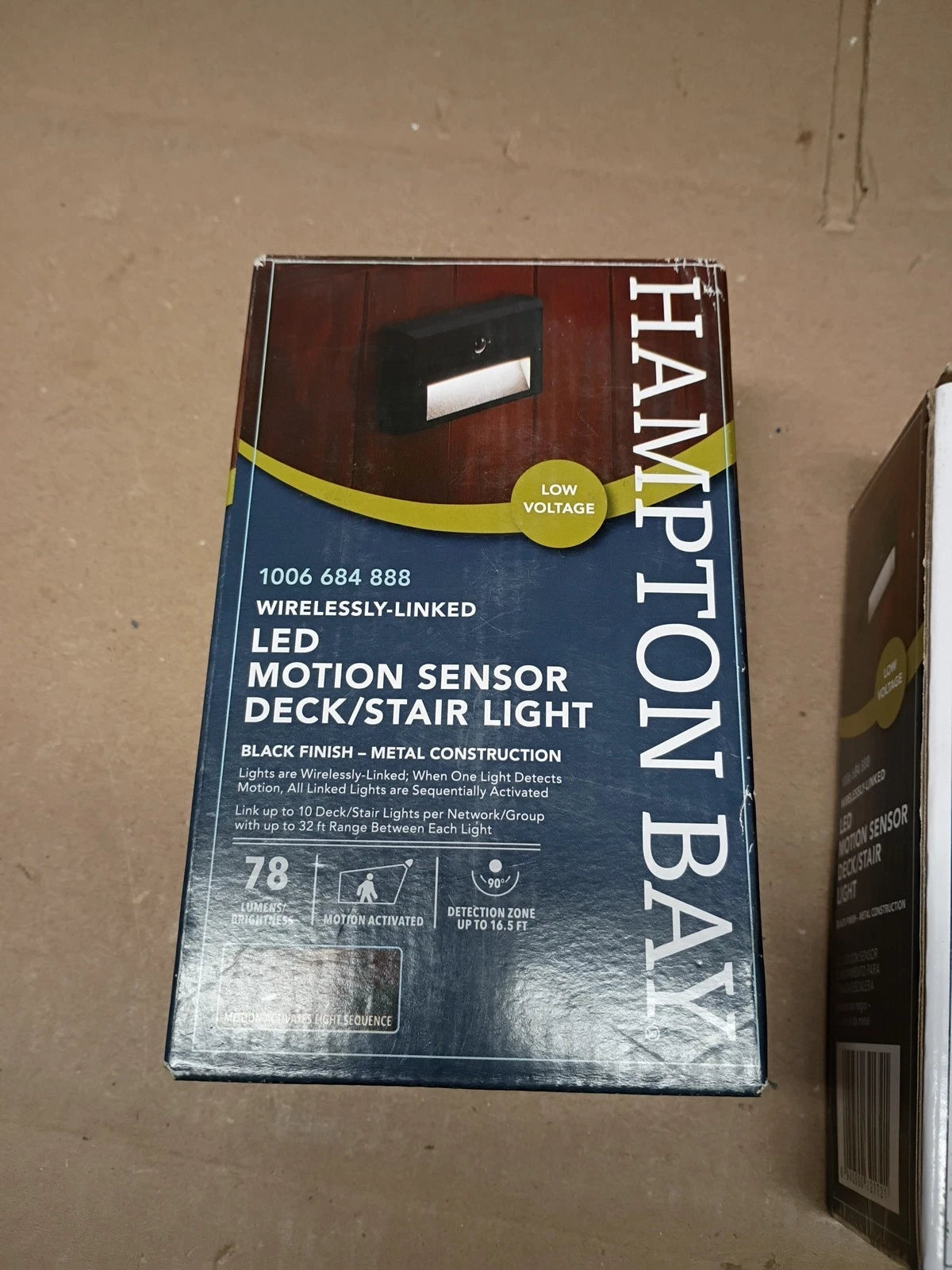 (2pk) Hampton Bay LED Motion Sensor Deck & Stair Light Low Volt Black Finish 12V