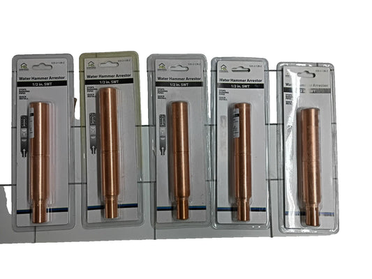 5pk HOMEWERKS 1/2 in. SWT Lead Free Copper Straight Water Hammer Arrestor (NEW)