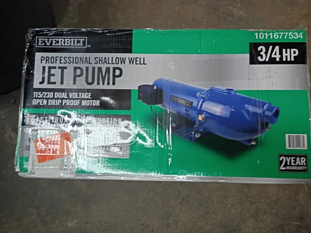 Everbilt HDSWJ7 3/4 HP Cast Iron Shallow Well Jet Pump *For Parts *
