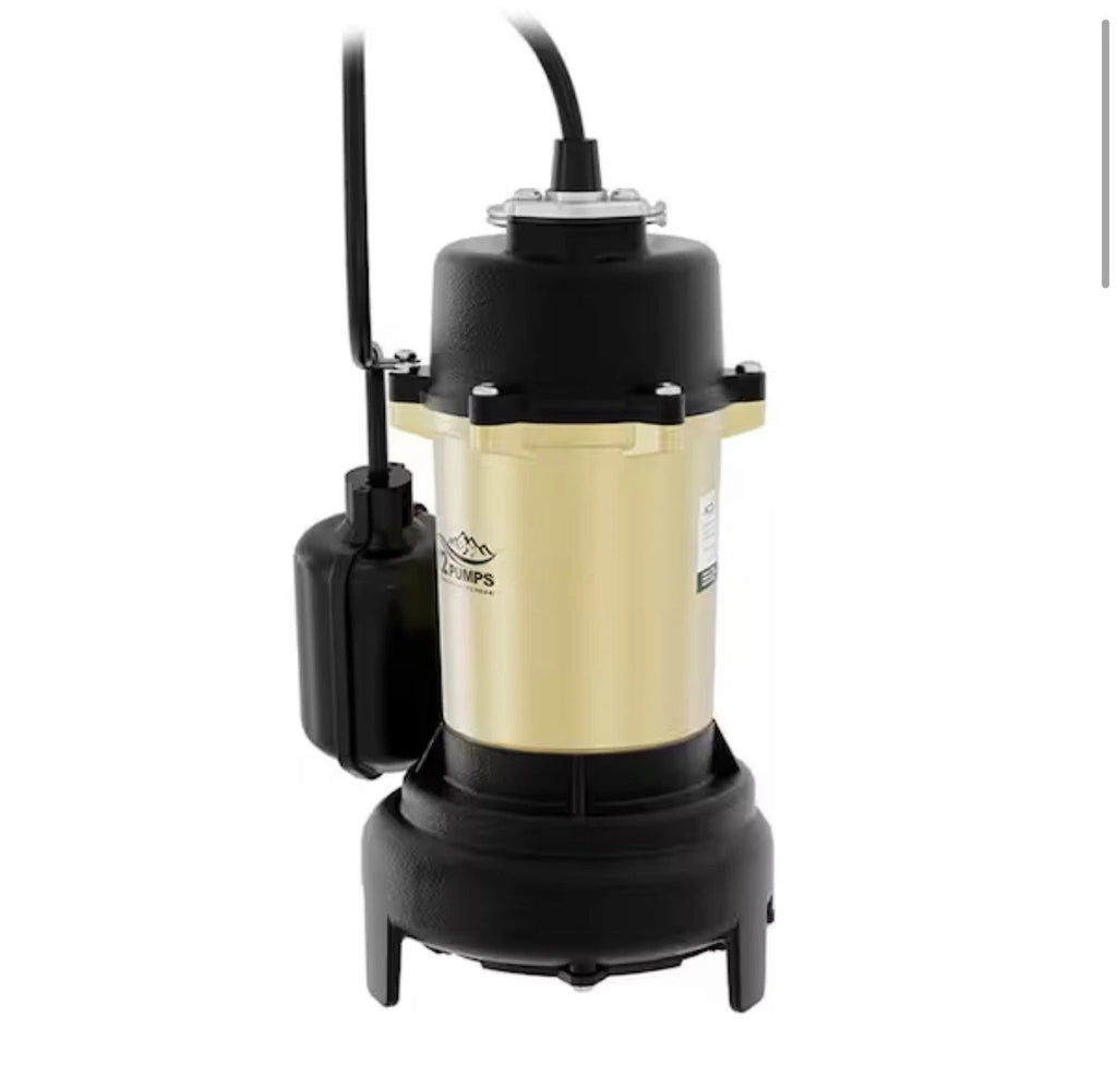 K2 Pumps 3/4HP Heavy-Duty Cast Iron Effluent Septic Pump W/ Tethered Switch NEW