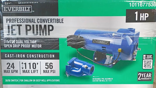 Everbilt HDCWJ10 1 HP Professional Convertible Jet Pump For Parts Only READ