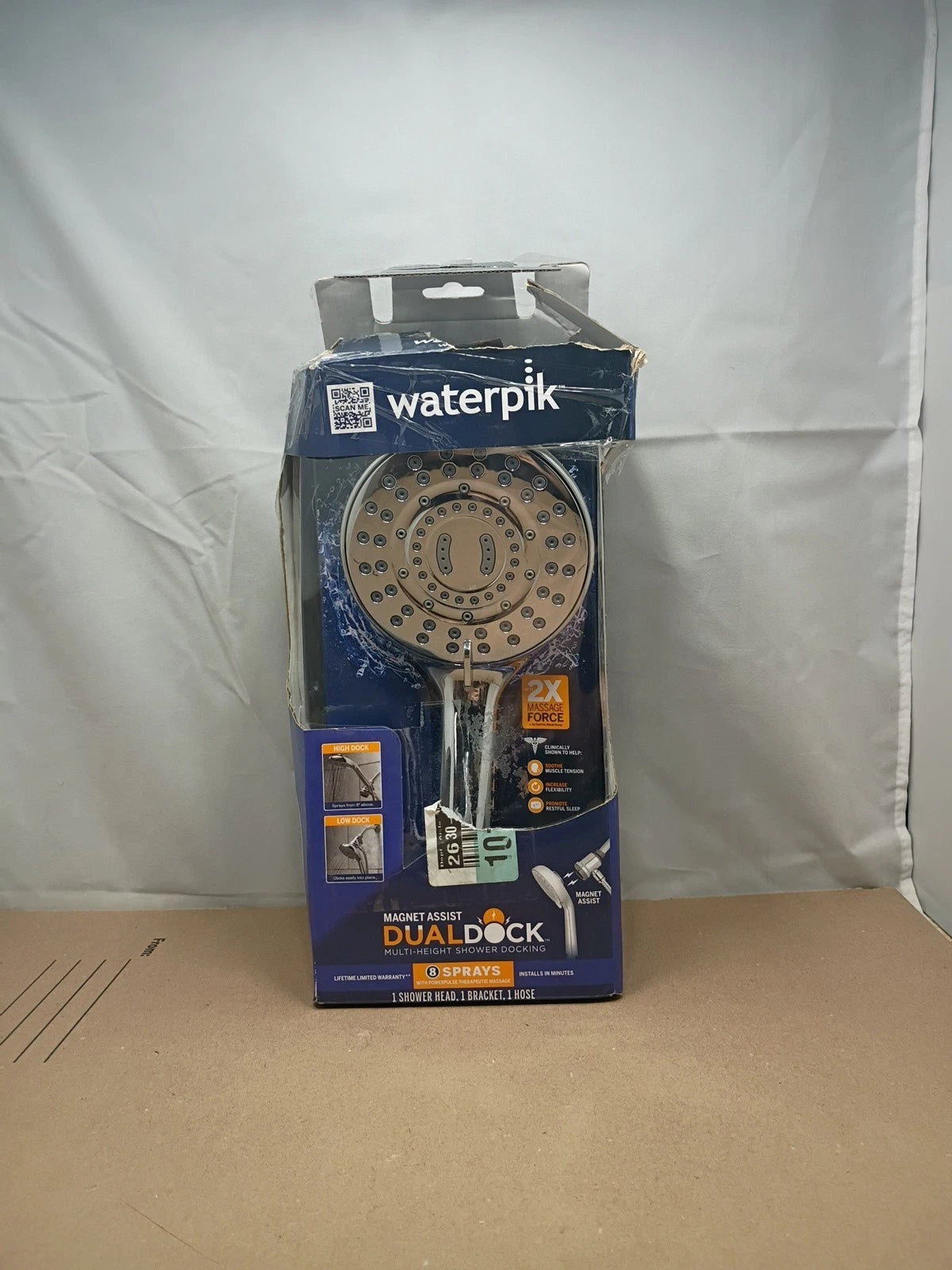 Waterpik 8-Spray Wall Mount Magnet Multi Height Handheld Shower Head 1.8 GPM
