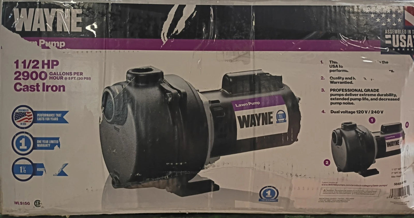 Wayne 1-1/2 HP Cast Iron Quick-Prime Lawn-Sprinkler Pump- Parts Only