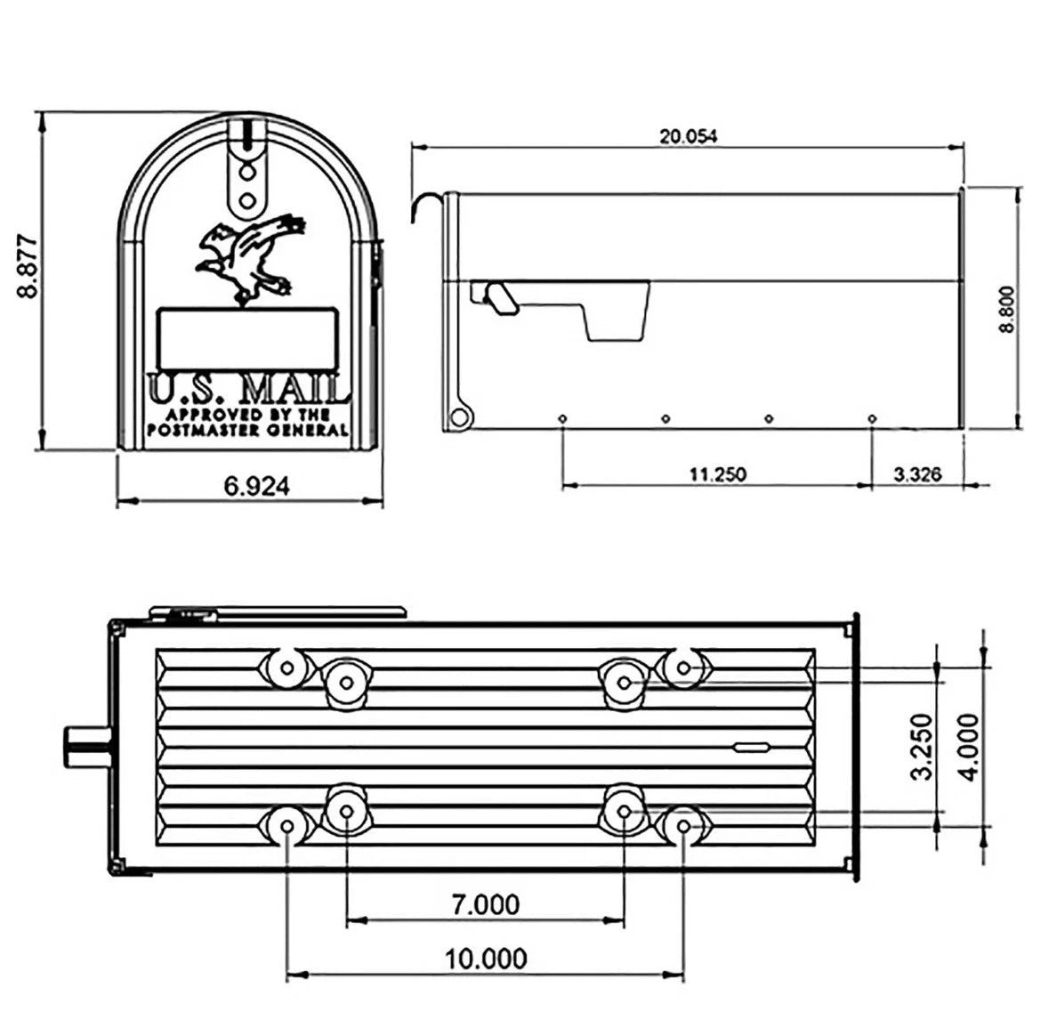 Architectural Mailboxes Elite Classic Galvanized Steel Post Mount White Mailbox