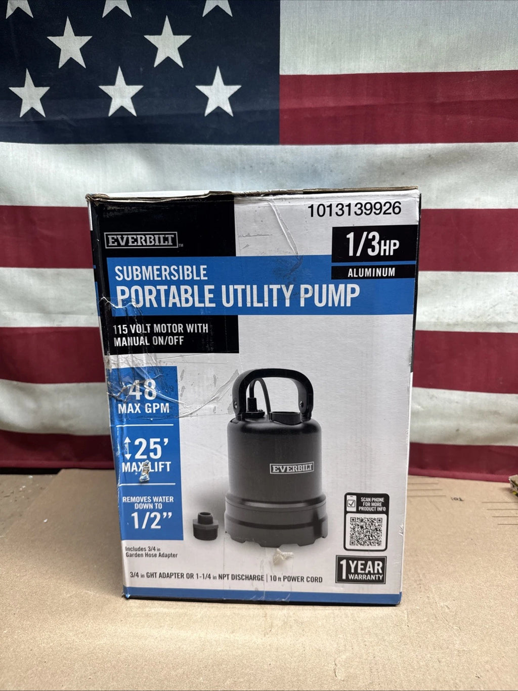 Everbilt 1/3 HP Submersible Aluminum Utility Pump