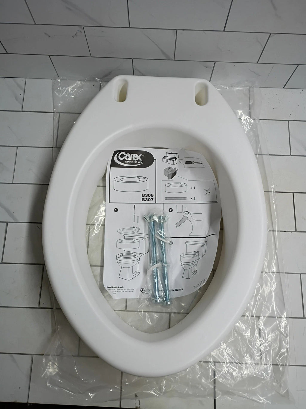 Carex Toilet Seat Riser, Elongated Raised Toilet Seat Adds 3.5 inches Open Box