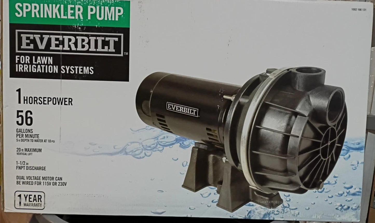 Everbilt EFLS10-HD Lawn Irrigation Pump Plastic 1 HP Brand New