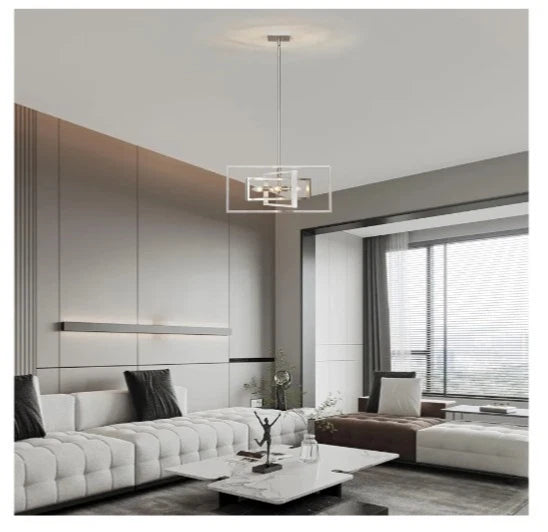 5-Light Modern Brushed Nickel Chandelier 22" Semi Flush Mount Ceiling Light...