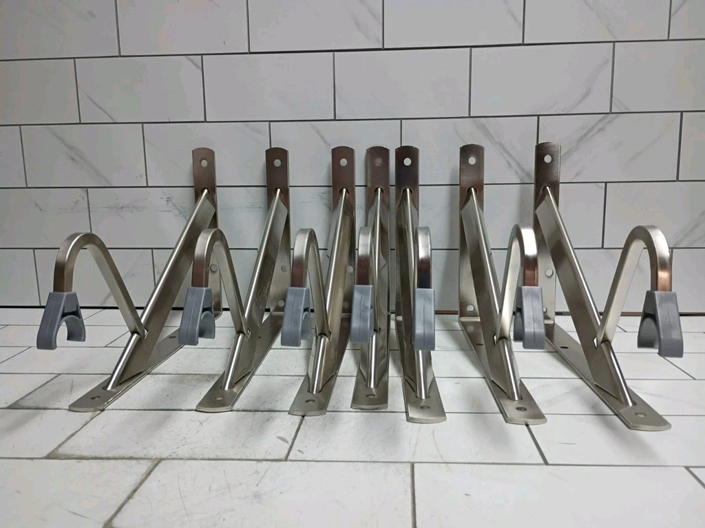 (7 Pack) Everbilt Heavy Duty Shelf & Rod Bracket Brushed Nickel 8" x12.4" x1.05"