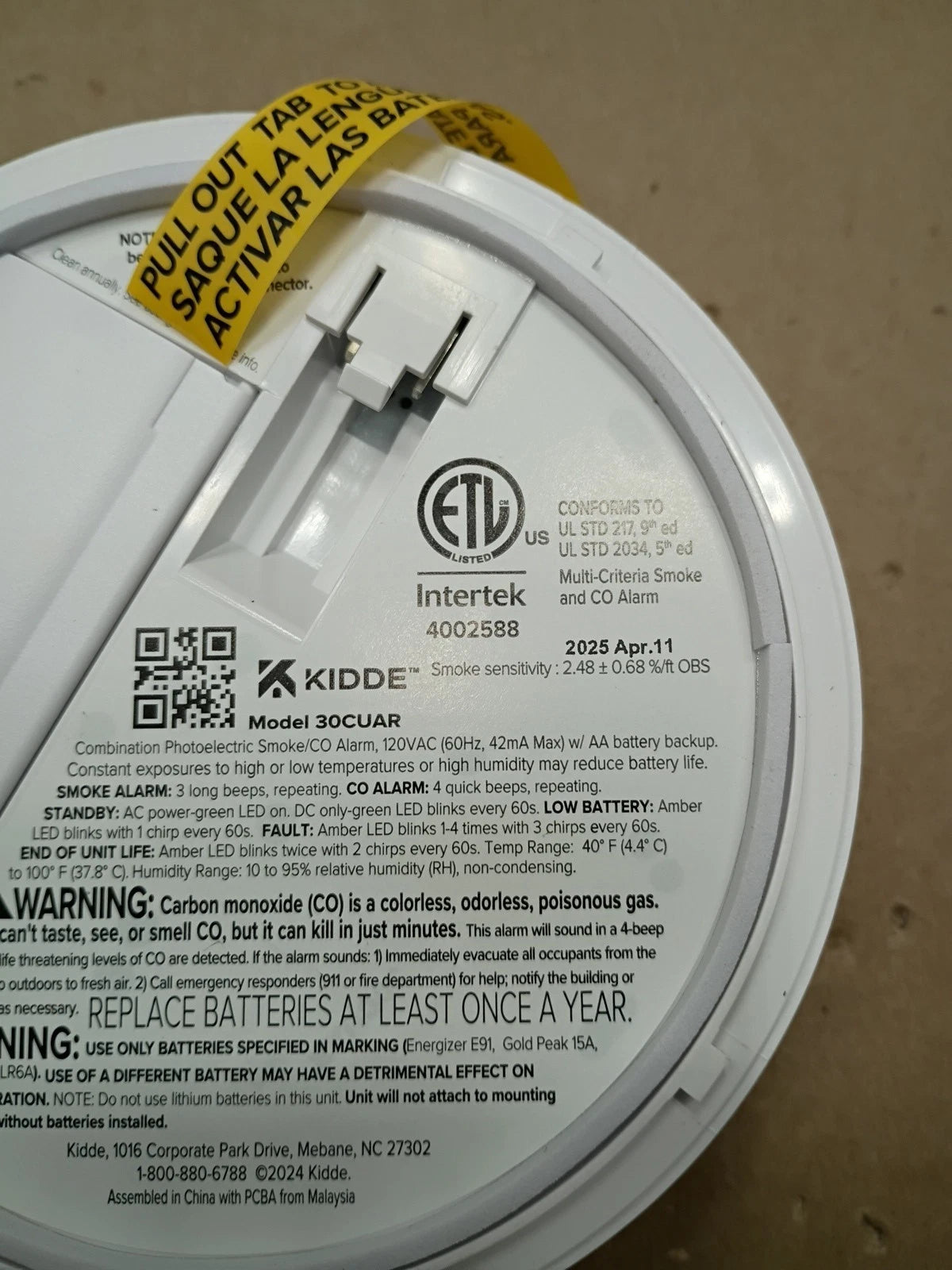 Kidde 30CUAR Detect Smoke + Carbon Monoxide Alarm