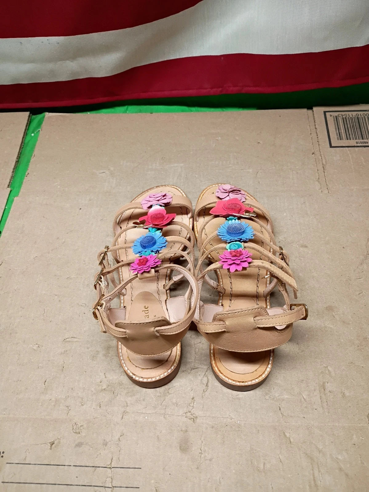 Kate Spade New York Sadia floral embellished sandal 7M Natural Color