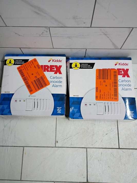 2pk Kidde Firex Hardwired Carbon Monoxide Detector w/LED, 9V Backup Battery OB
