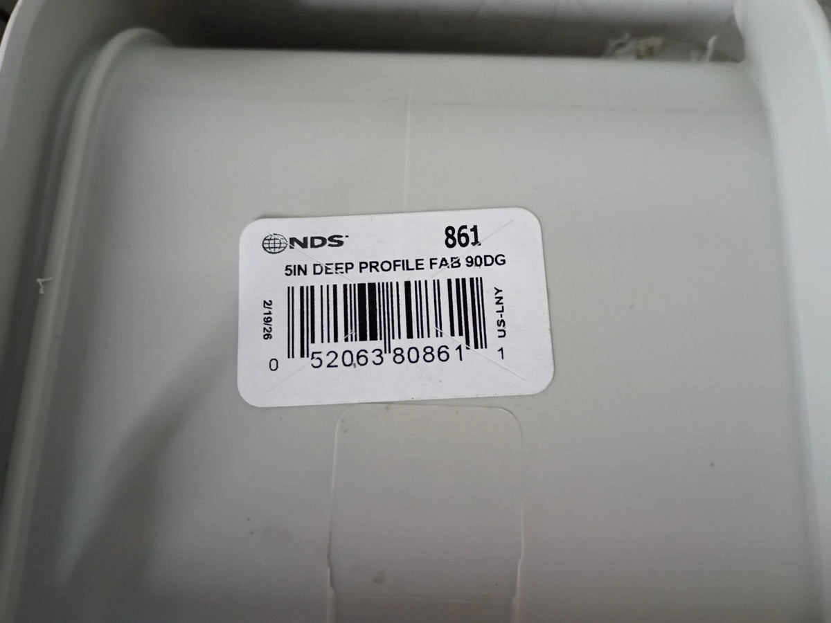 (2pk) NDS 861 5 In Series Channel Drain 90 Elbow & Grate Deep Profile Light Gray