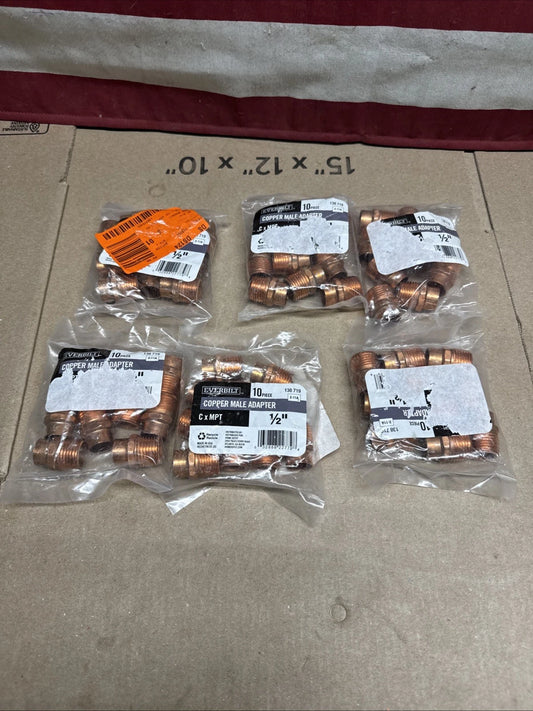 6X10 Everbilt 1/2 in. Copper Cup x MIP Male Pressure Adapter (10-pack Each)